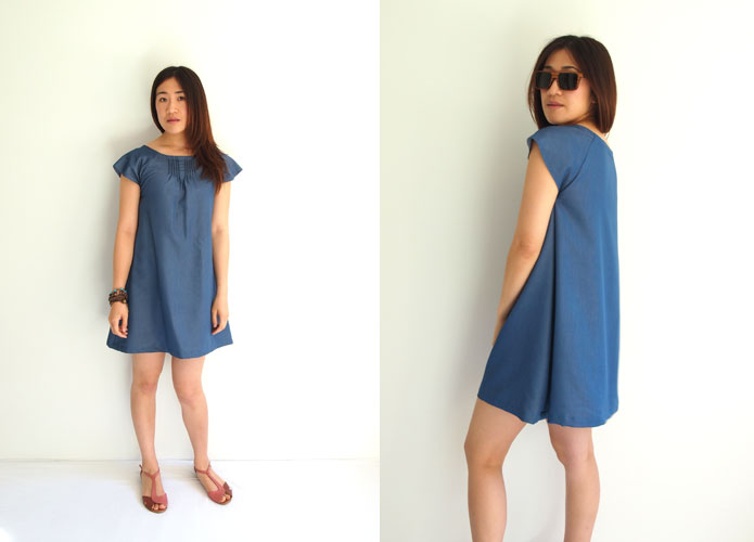 Denim Smock Dress Free Japanese Sewing Pattern