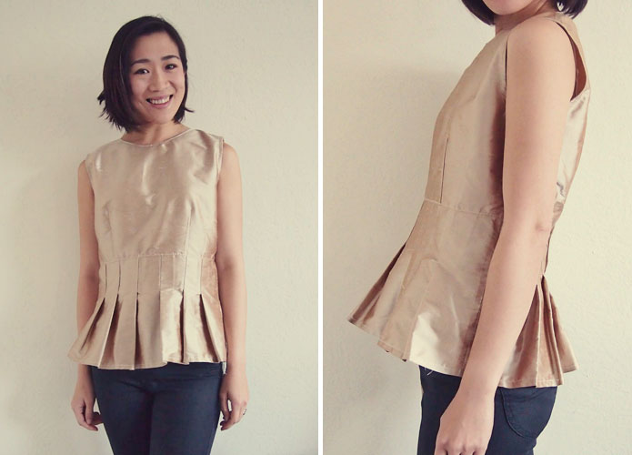 How to make a peplum top from a dress sewing pattern - ペプラム