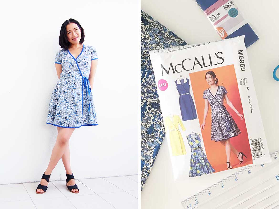 McCalls Patterns M6959 Wrap Dress - This is a great sewing pattern, really recommend it for beginners! Japanese Lawn fabric