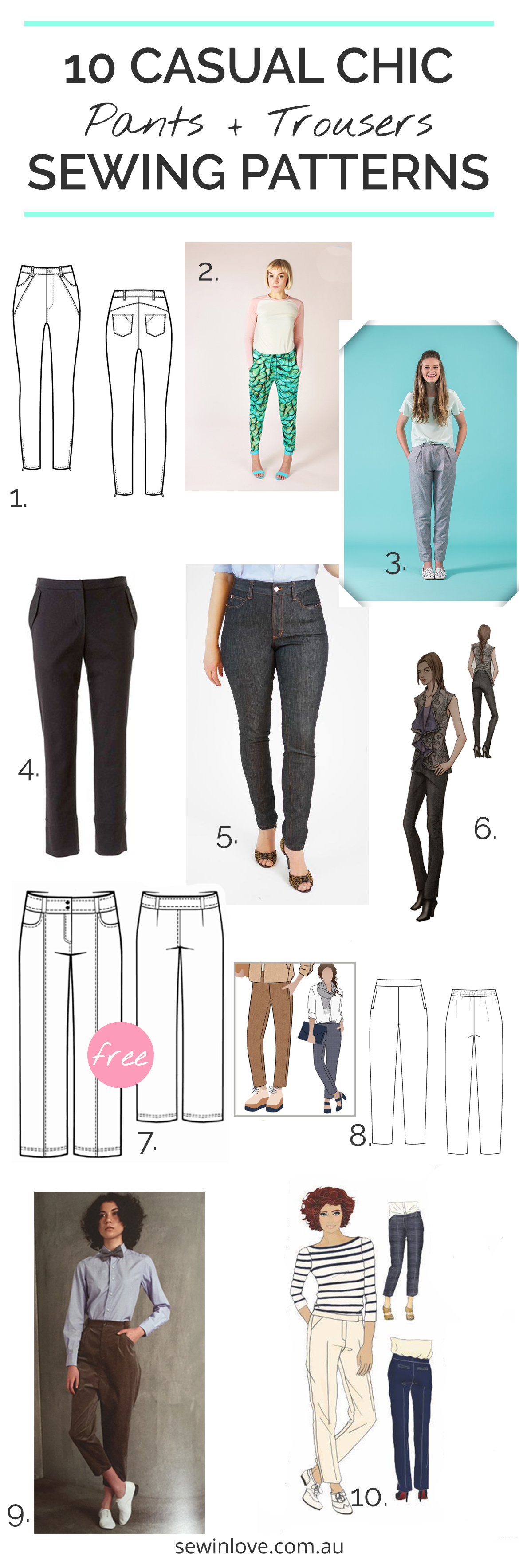 Jean Pants Sewing Patterns