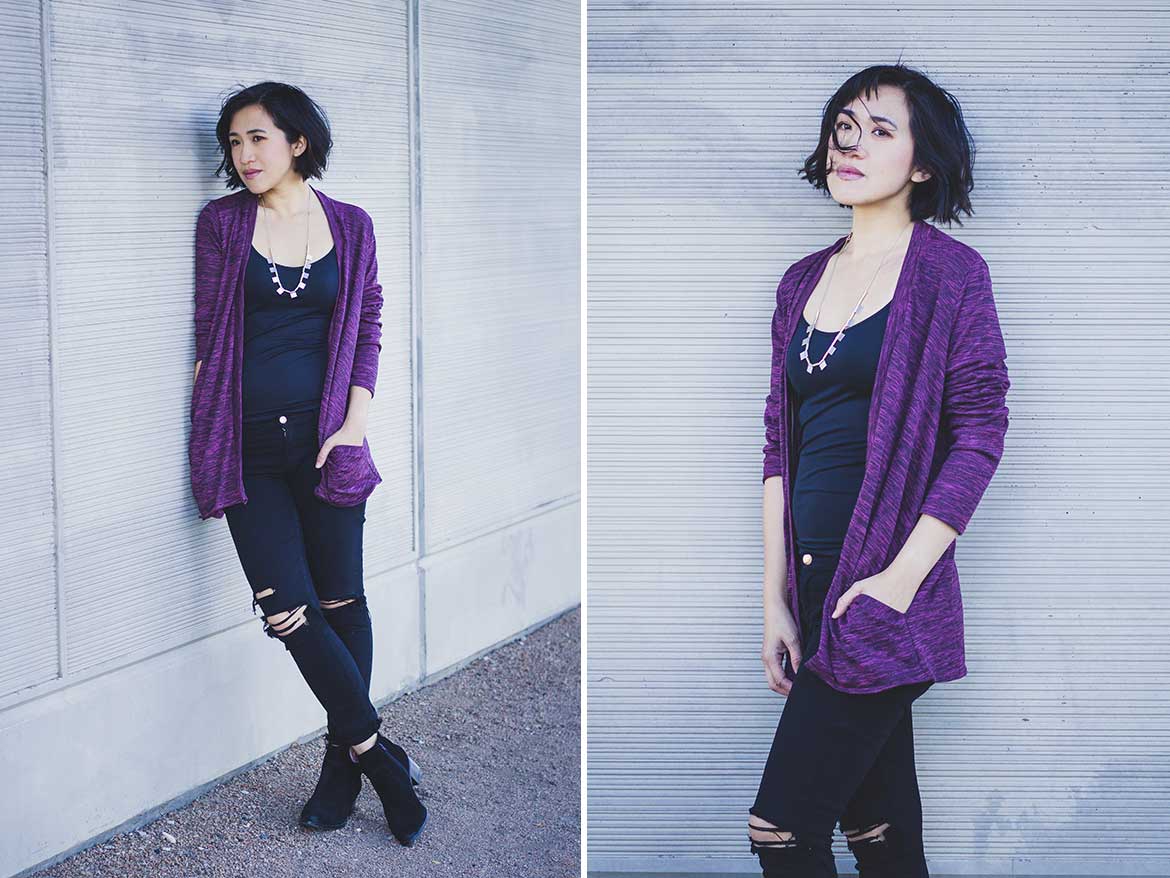 Stylearc Simone Cardigan Review - This open front cardigan sewing pattern is very easy and comes together very quickly!