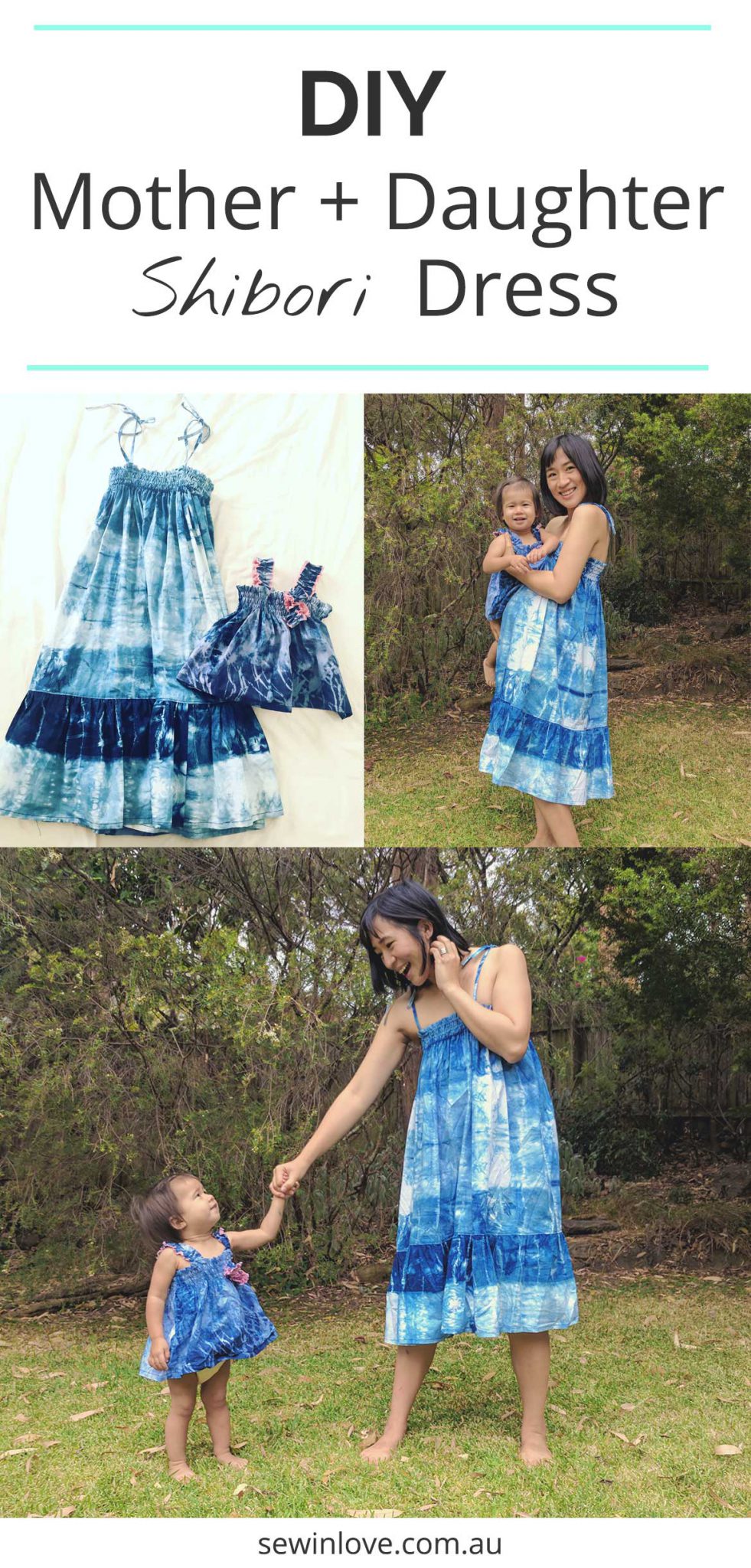 Shibori Tie Dye Mother Daughter Dress Patterns Sew in Love