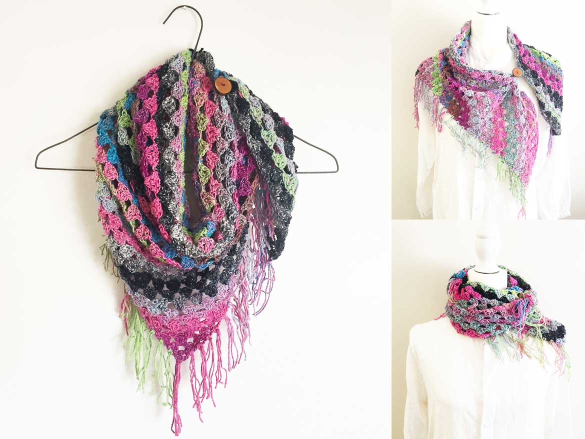 FREE Crochet Scarf Pattern: This easy scarf pattern includes a free video tutorial which shows you how to crochet. I made mine using Noro silk and wool yarn.