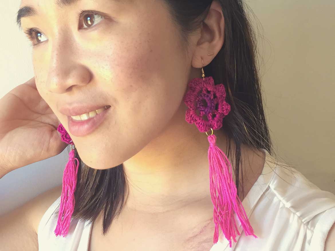 Easy Crochet Earrings Pattern | Crochet and tassels are the perfect match for these easy to make boho earrings.