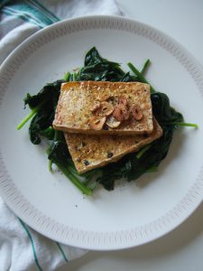 Tofu Steak with Sticky Garlic Glaze