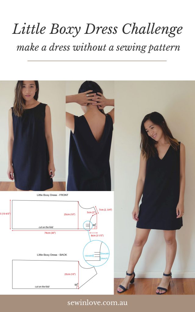 Join the free Little Boxy Dress Sewing Challenge! You'll learn how to make a dress without a sewing pattern. This gorgeous, reversible shift dress is super easy to make and the video tutorials will help you get it finished. More info at https://www.sewinlove.com.au/2019/03/07/how-to-make-a-dress-without-a-pattern/