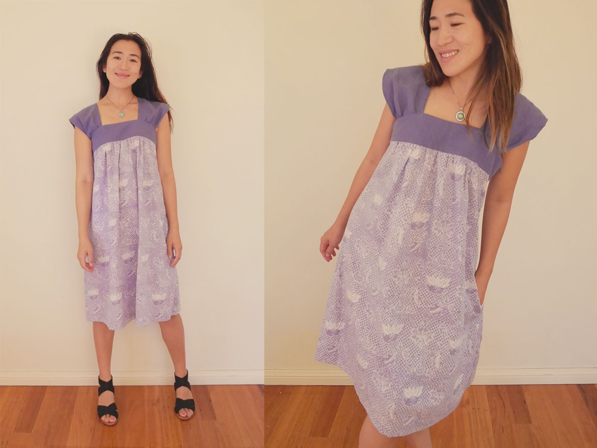 Yoshiko Tsukiori Patterns - Japanese sewing patterns are the best! This dress is from Stylish Dress Book, Pattern H. I made it in linen and batik. See more pics at www.sewinlove.com.au