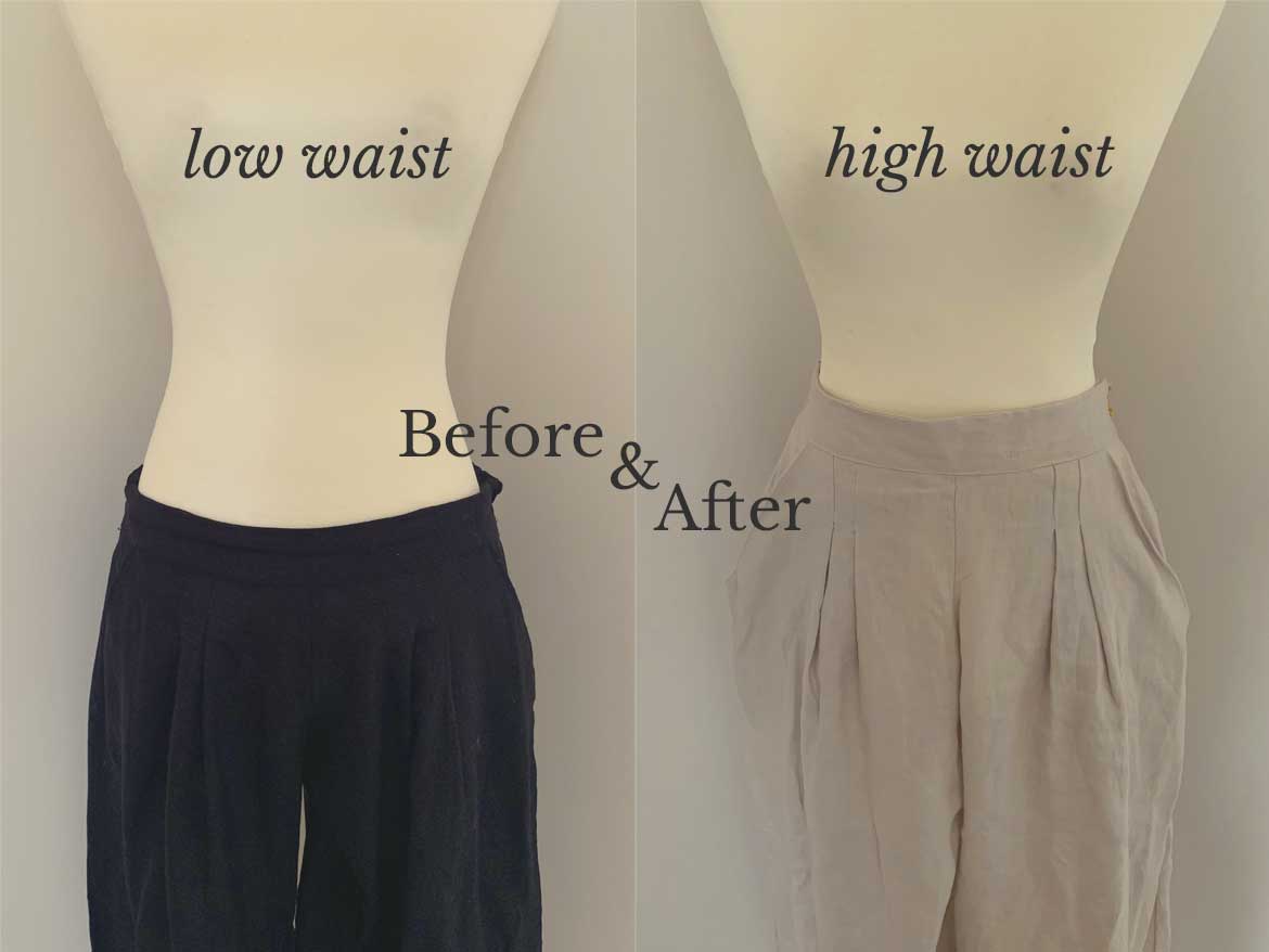 High Waisted Wide Leg Pants - Sewing Pattern Hack with Yoko