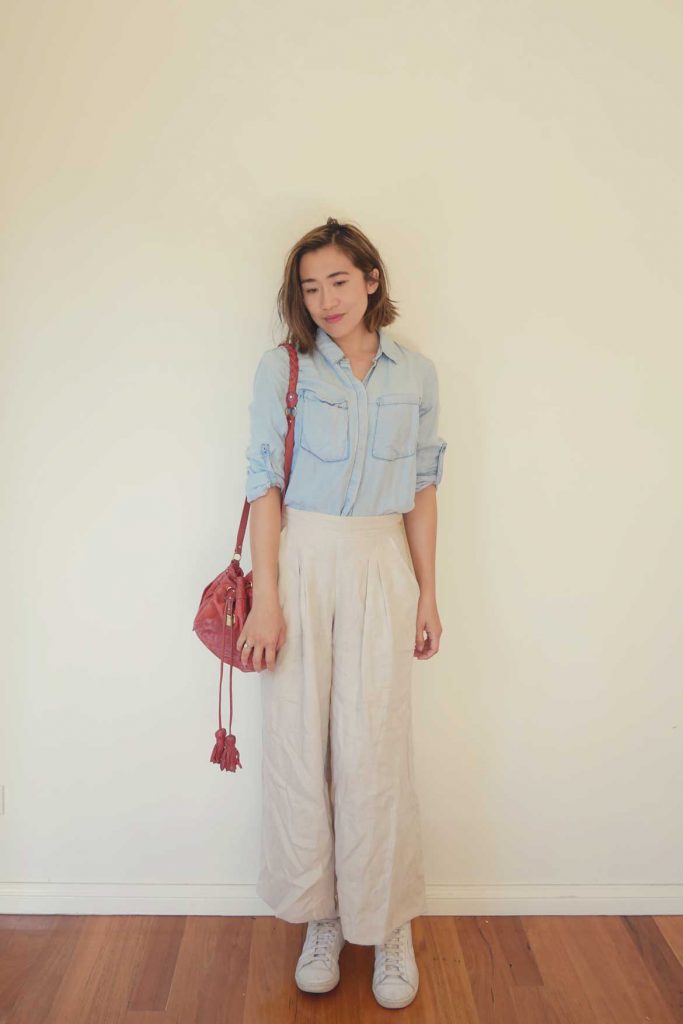 DIY High Waisted Wide Leg Pants - A free tutorial (with video!) to show you how to increase the crotch length to make your own high waisted wide leg pants sewing pattern. Get started over at https://www.sewinlove.com.au/2019/08/01/high-waisted-wide-leg-pants-sewing-pattern/