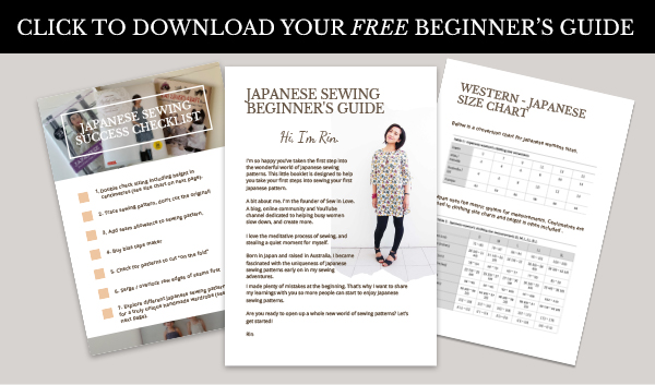 A free Beginner's Guide to Japanese sewing patterns.