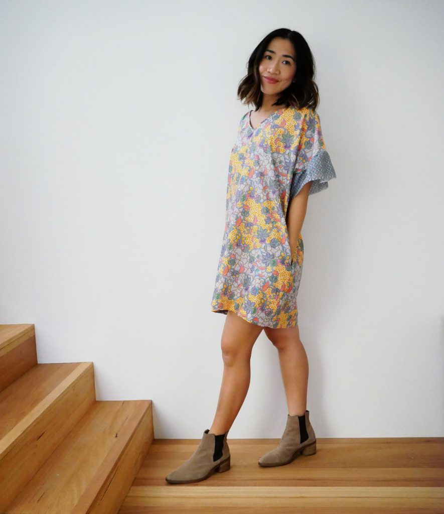 Free Ruffle Sleeve Dress Sewing Pattern + Tutorial | Free sewing pattern for women who are DIY lovers! Make your own ruffle sleeve dress using this free and easy sewing pattern and tutorial. Lots more fashion sewing at: https://www.sewinlove.com.au/
